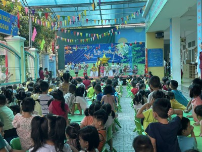 Vui Tết Trung thu năm 2022" của các bé Trường Mầm non Hương Sen
